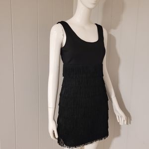 Black Fringe Dress Sz Small